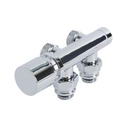 Mittelanschlussgarnitur Eck-Ausführung Thermostatisch Chrom inkl. Multiadapter für 14mm Kupferrohre