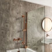 Thermostat-Wannenarmatur (rund) mit Brausestangenset – Farbe wählbar - Arlo