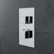 Unterputz Duscharmatur Thermostatisch 2 Verbraucher eckig Chrom – Kubix