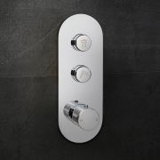 Duscharmatur mit Drucktasten für 2 Verbraucher - Chrom – Idro