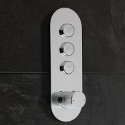 Duscharmatur mit Drucktasten für 3 Verbraucher - Chrom – Idro