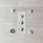 4x Seitenbrause Rund zur Aufputzmontage Chrom - Como