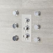 6x Seitenbrausen Rund zur Aufputzmontage Chrom - Como