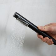 Handbrause, rund, Messing - Schwarz - Nox