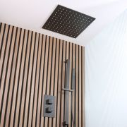 Unterputz-Thermostat mit Umsteller, 400mm Unterputzduschkopf und Brausestangenset| Schwarz – Preto