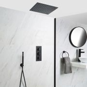 Duschsystem mit Unterputz-Thermostat – Funktionen wählbar – Schwarz – Nox