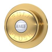 Traditionelle Betätigungstaste in gebürstetem Messing für Unterputzspülkästen