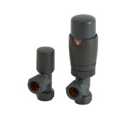 Thermostatische Winkelventile im Paar inkl. Rücklaufverschraubung – Farbe wählbar