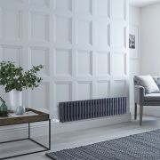 Gliederheizkörper (Horizontal), Elektrisch, Nostalgie, Anthrazit, 3-Fach-Säulen, 300mm x 1190mm, Auswahl an WLAN-Thermostat – Regent