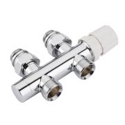 Hudson Reed - Chrom Hahnblockventil, gerade mit Chrom-THV und auswählbaren Adaptern