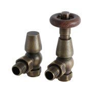 Traditionelle Winkelventile, Thermostatisch inkl. Rohrstücke für 15mm Kupferrohre im Paar – Farbe wählbar – Regent