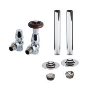 Traditionelles Winkelventilset & Rohrhülsen (thermostatisch) – Farbe wählbar