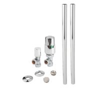 Modernes Winkelventilset (Thermostatisch) & Rohrverbindungen, 15mm - Chrom