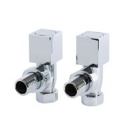 Eckiges Winkel-Ventil Paar – Chrom – Select
