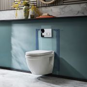 Hänge-WC inkl. Sitz mit Absenkautomatik und kurzem Wandrahmen | Betätigungsplatte wählbar - Belstone