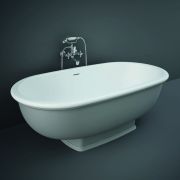 Traditionelle Freistehende Badewanne mit zwei Rückenschrägen, Matt Grau, 1560mm x 810mm - RAK Washington x Hudson Reed