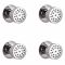 4x Seitenbrause Rund zur Aufputzmontage Chrom - Como