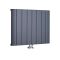 Design Heizkörper Horizontal Einlagig Mittelanschluss - Aluminium Anthrazit 600mm x 755mm 922W - Aurora