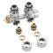 Mittelanschlussgarnitur, Eck, thermostatisch, Eurokonus für 16mm Kunststoff-Mehrschichtrohr, Chrom