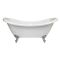 Freistehende Badewanne mit zwei erhöhten Rückenschrägen, 1750mm x 730mm | Weiß, Farbe der Füße wählbar – Oxford