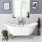 Freistehende Badewanne mit zwei erhöhten Rückenschrägen, 1750mm x 730mm | Weiß, Farbe der Füße wählbar – Oxford