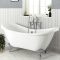 Freistehende Badewanne mit zwei erhöhten Rückenschrägen, 1750mm x 730mm | Weiß, Farbe der Füße wählbar – Oxford