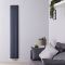 Design Heizkörper Vertikal Einlagig Mittelanschluss - Aluminium Anthrazit 1800mm x 280mm 805W - Aurora