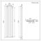Gliederheizkörper (2-säulig) Aluminium, Vertikal – 1800mm x 450mm – Weiß - 2112 W – Esme