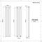 Aluminium Design Heizkörper Vertikal Weiß 1800mm x 350mm 1388W (doppellagig) - Revive Air