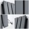 Design Heizkörper Horizontal (Doppellagig) 635mm x 630mm | Anthrazit - Delta