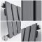 Elektrischer Design Heizkörper Horizontal (einlagig) Anthrazit 635mm x 980mm inkl. 800W Heizelement - Delta