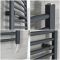 Elektrischer Badheizkörper Anthrazit Gebogen 800mm x 500mm inkl. 400W Heizelement – Artle