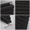 Design Heizkörper Horizontal (Doppellaging) 635mm x 1416mm | Schwarz - Revive