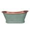 Traditionelle Kupfer Badewanne (freistehend) - blaue Patina/Kupfer - Hudson Reed Sienna