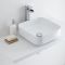 Aufsatzwaschbecken, quadratisch, 400mm x 400mm - mit hohem Wasserfall-Einhebelmischer – Milton
