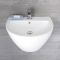 Wand-Handwaschbecken 530mm x 440 mm Weiß 1 Hahnloch - Ashbury