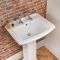 2-Loch Waschbecken mit Sockel Nostalgisch- Chester