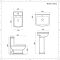 1-Loch Stand-Waschbecken mit Säule und Stand-Toilette Set - Chester