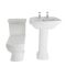 2-Loch Stand-Waschbecken mit Säule und Stand-Toilette Set - Chester