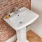 1-Loch Stand-Waschbecken mit Säule und Stand-Toilette Set - Chester