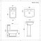 2-Loch Stand-Waschbecken mit Säule und Stand-Toilette Set - Chester