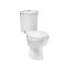 Stand-WC (Eckausführung) mit aufgesetztem Spülkasten & Spülknopf in Chrom inkl. Sitz mit Absenkautomatik – Weiß - Belstone