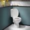 Stand-WC (Eckausführung) mit aufgesetztem Spülkasten & Spülknopf in Chrom inkl. Sitz mit Absenkautomatik – Weiß - Belstone