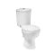 Stand-WC (Eckausführung) mit aufgesetztem Spülkasten & Spülknopf in Schwarz inkl. Sitz mit Absenkautomatik – Weiß - Belstone