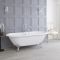 Freistehende Badewanne mit Mittelablauf, 1780mm x 825mm | Weiß, Farbe der Füße wählbar – Oxford