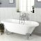 Freistehende Badewanne mit Mittelablauf, 1795mm x 785mm | Weiß, Farbe der Füße wählbar – Oxford