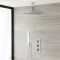 Duschsystem mit Thermostat – mit 300mm x 300mm Duschkopf und Handbrauseset - Chrom – Kubix