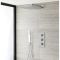 Duschsystem mit Thermostat– mit 400mm x 400mm Duschkopf und Handbrauseset - Chrom – Kubix