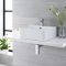 Aufsatzwaschbecken, rechteckig – 460mm x 420mm, mit 1 Hahnloch – Exton