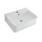 Aufsatzwaschbecken, rechteckig, 520mm x 420mm - mit Wasserfall-Einhebelmischer - Exton